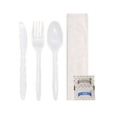 Kit d'ustensil avec sel, poivre et napkin 