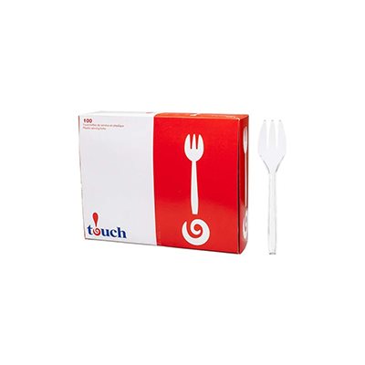 Fourchette de service en plastique claire 